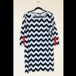 black and white chevron dress